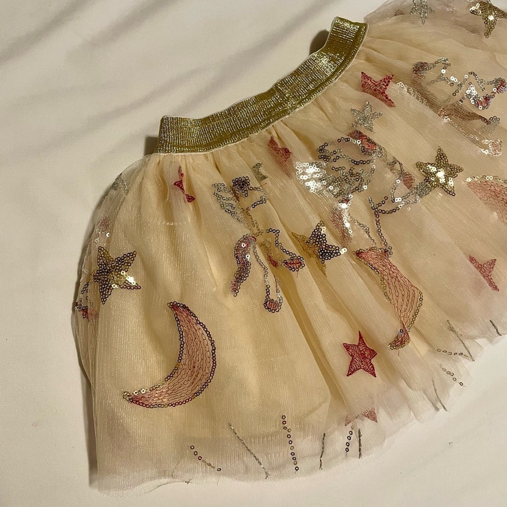 Red Velvet Top with Gold Star Tulle Skirt - Picture 13 of 16